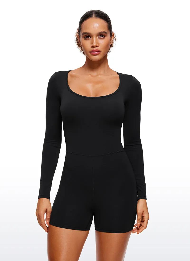 Butterluxe Long Sleeve Athletic Romper 4''