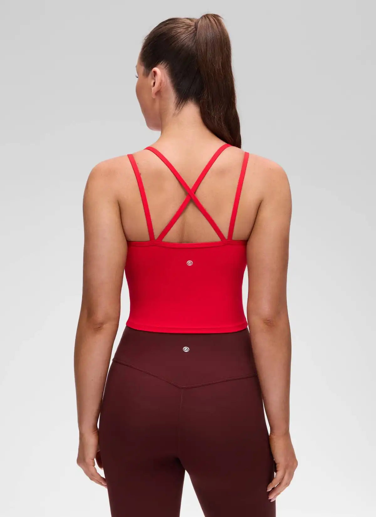 Butterluxe V Neck Cross Back Built in Bra Tank