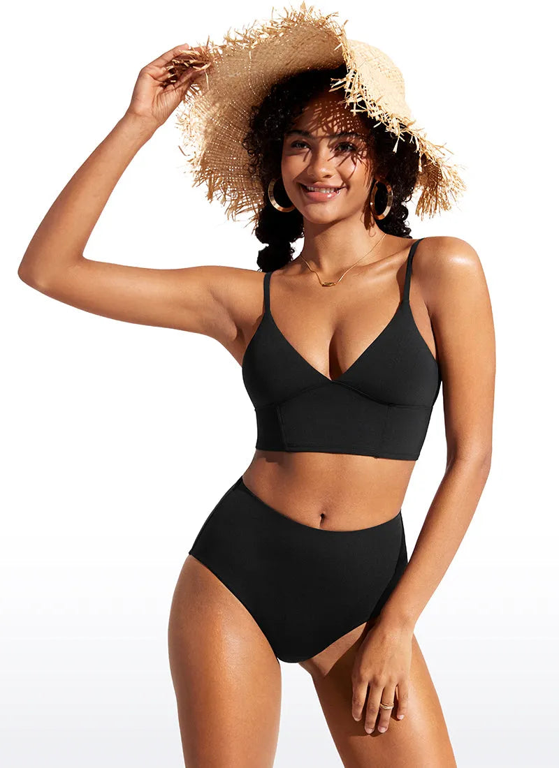 Sunshine Deep V Neck Strappy Bikini Top