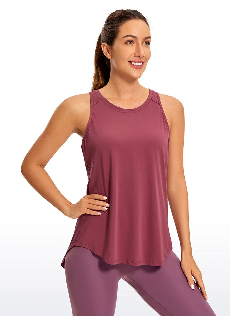 Pima Cotton Split Open Back Tank