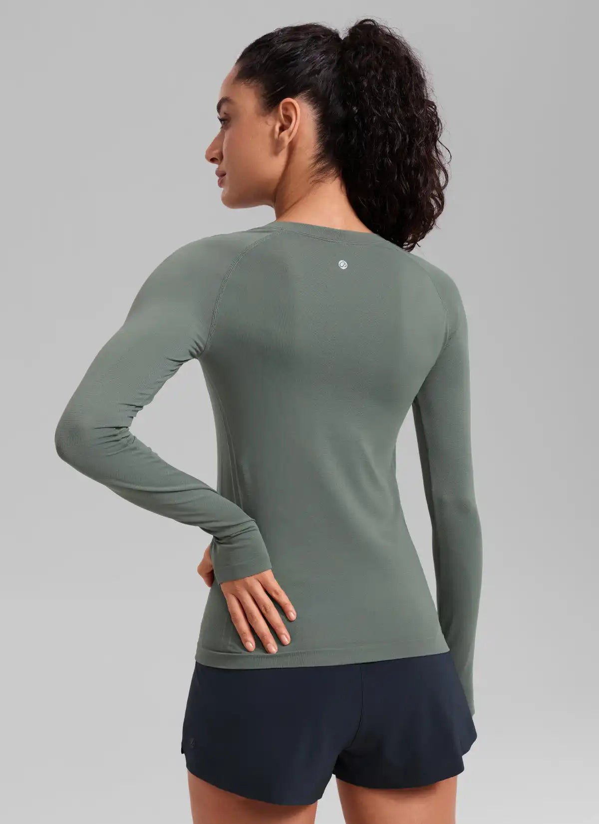 Seamless Slim Long Sleeve Hip Length