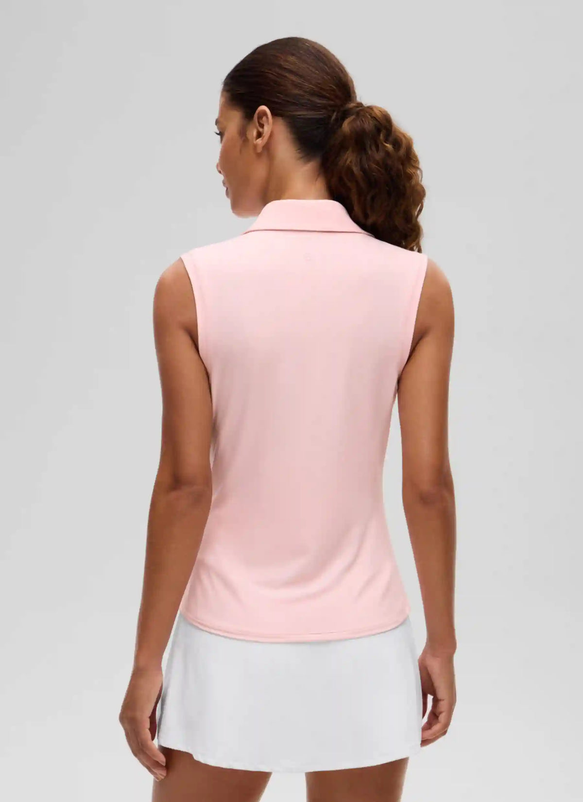 Hip Length Slim Fit Sleeveless Polo