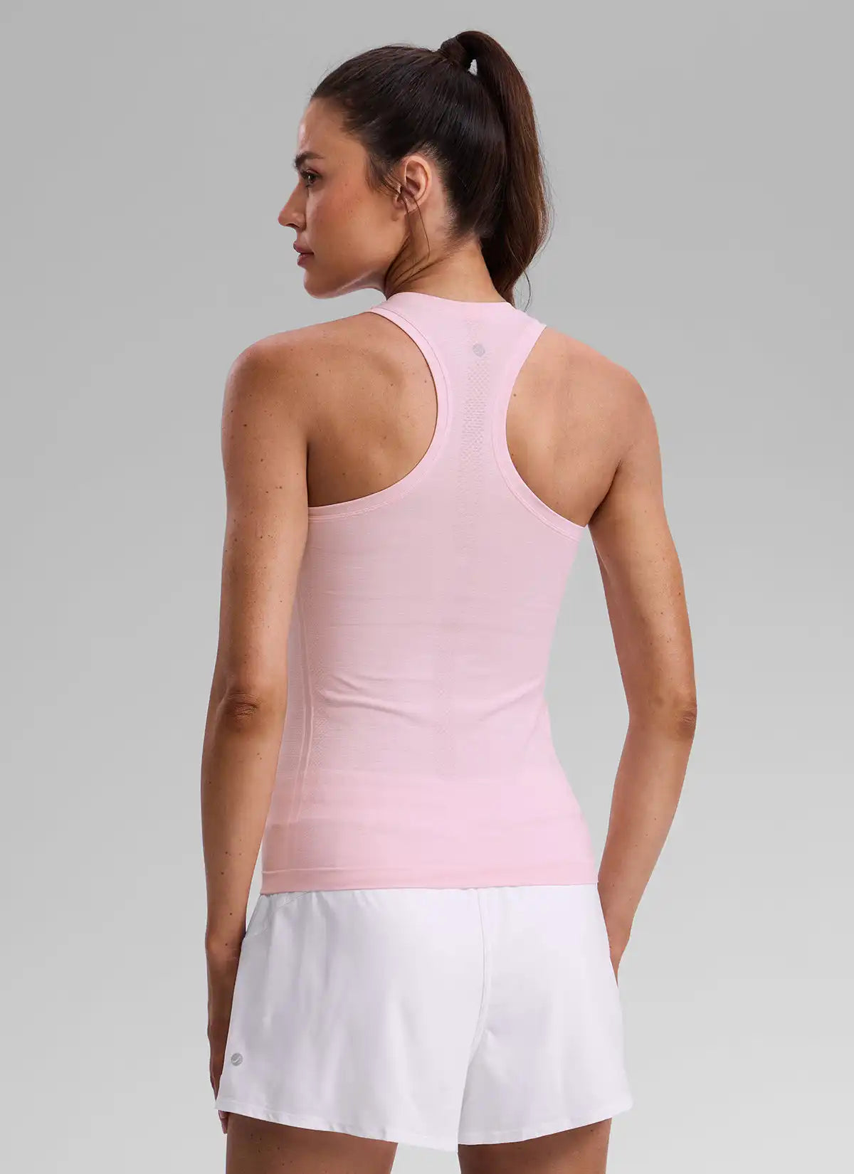Seamless Racerback High Crewneck Hip Tank